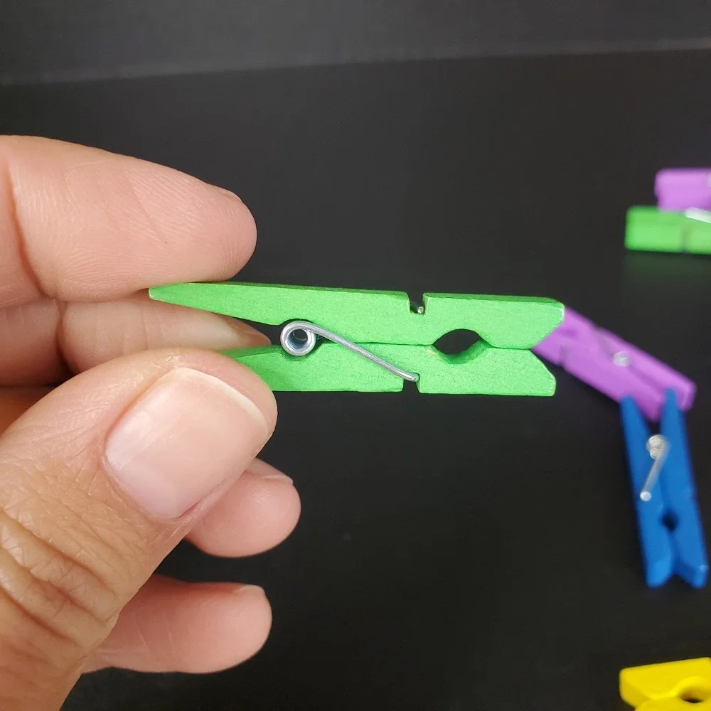 Mini Clothespin Lot Of 35 Colorful Variety Pack 1.75 Inch Junk Journal Supplies